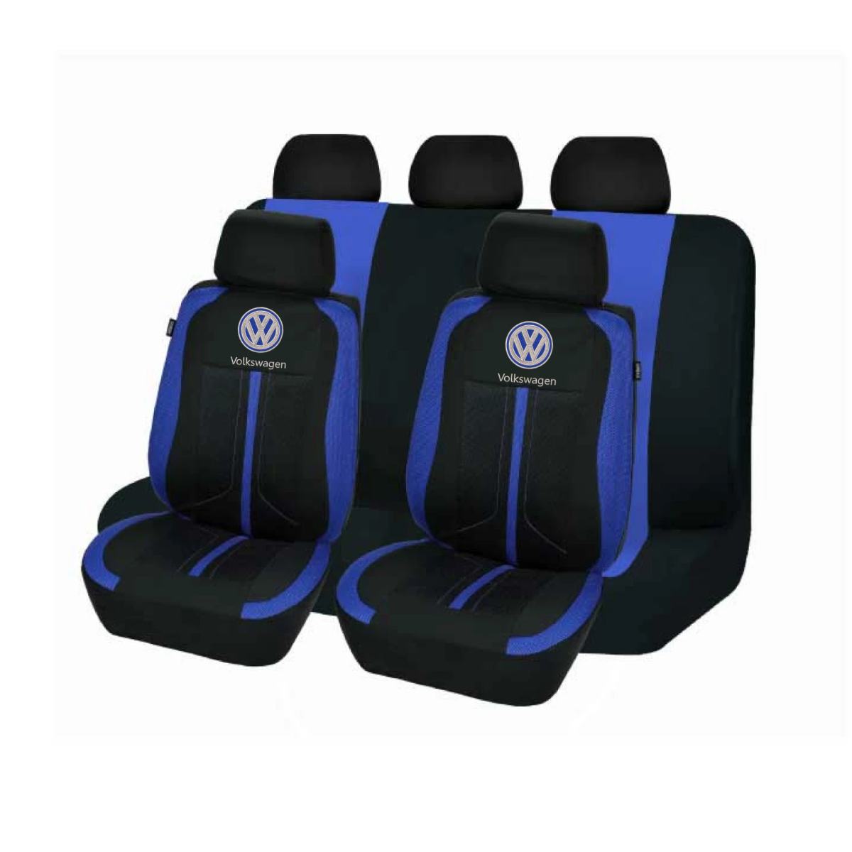 Comprar Diseño de camiseta, 2 piezas, fundas para asientos delanteros de  coche, protector de asiento de alta calidad, color azul